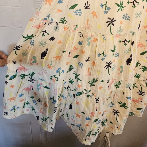 Hanna Andersson Tropical Maxi Tiered Sleeveless Dress 14-16 (160cm) Ivory - Picture 3 of 15